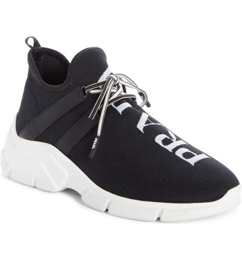 prada sneakers being worn|Prada knit sneakers women's.